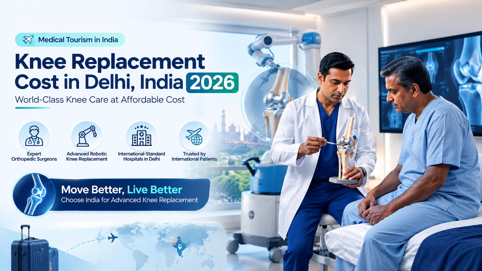 Knee Replacement Cost in Delhi, India 2026: Complete International Patient Guide